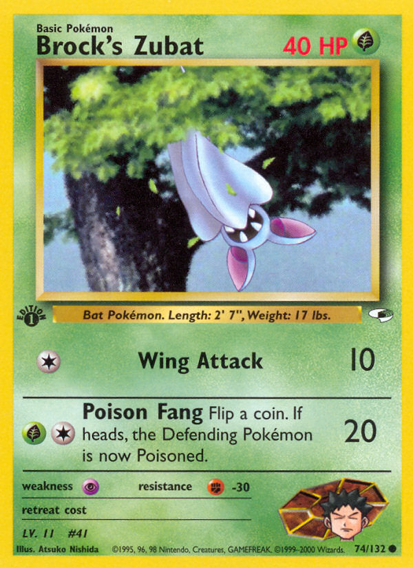 Gym Heroes Brock's Zubat #74/132 first edition